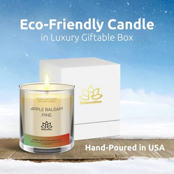 APPLE BALSAM Soy Wax Candle in Glass Jar (10 oz) - Picture 6 of 7
